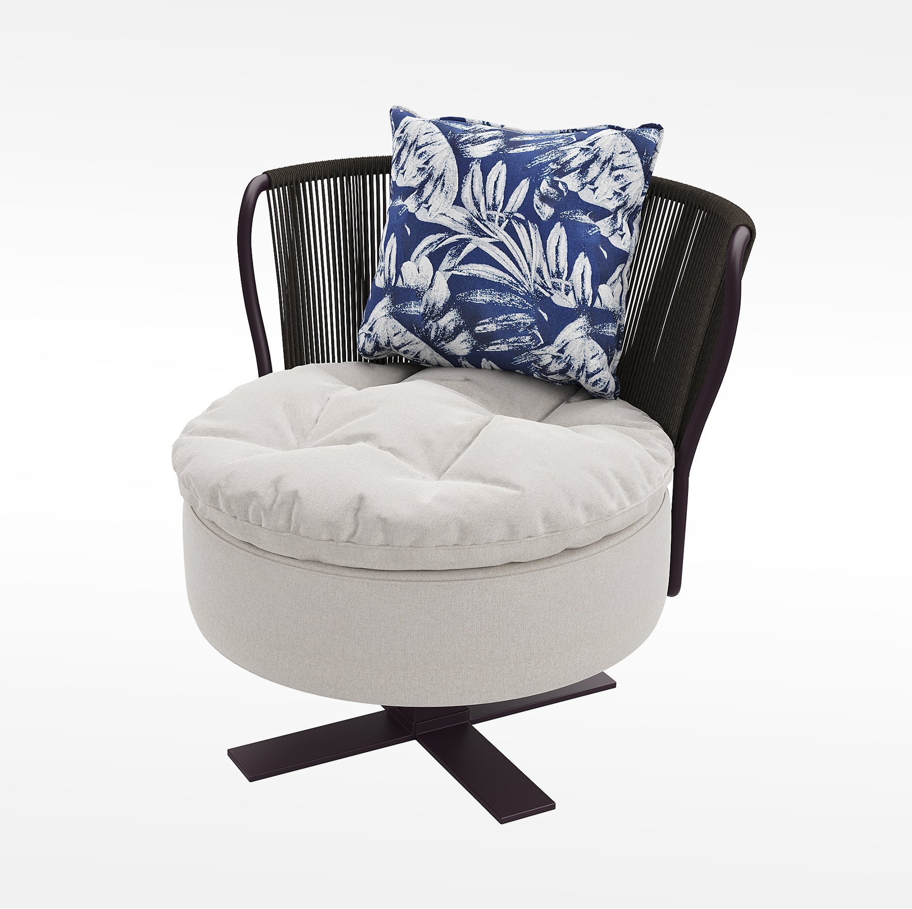「Purple Pearl」Outdoor Lounge Coffee Table & Webbing Chair Set