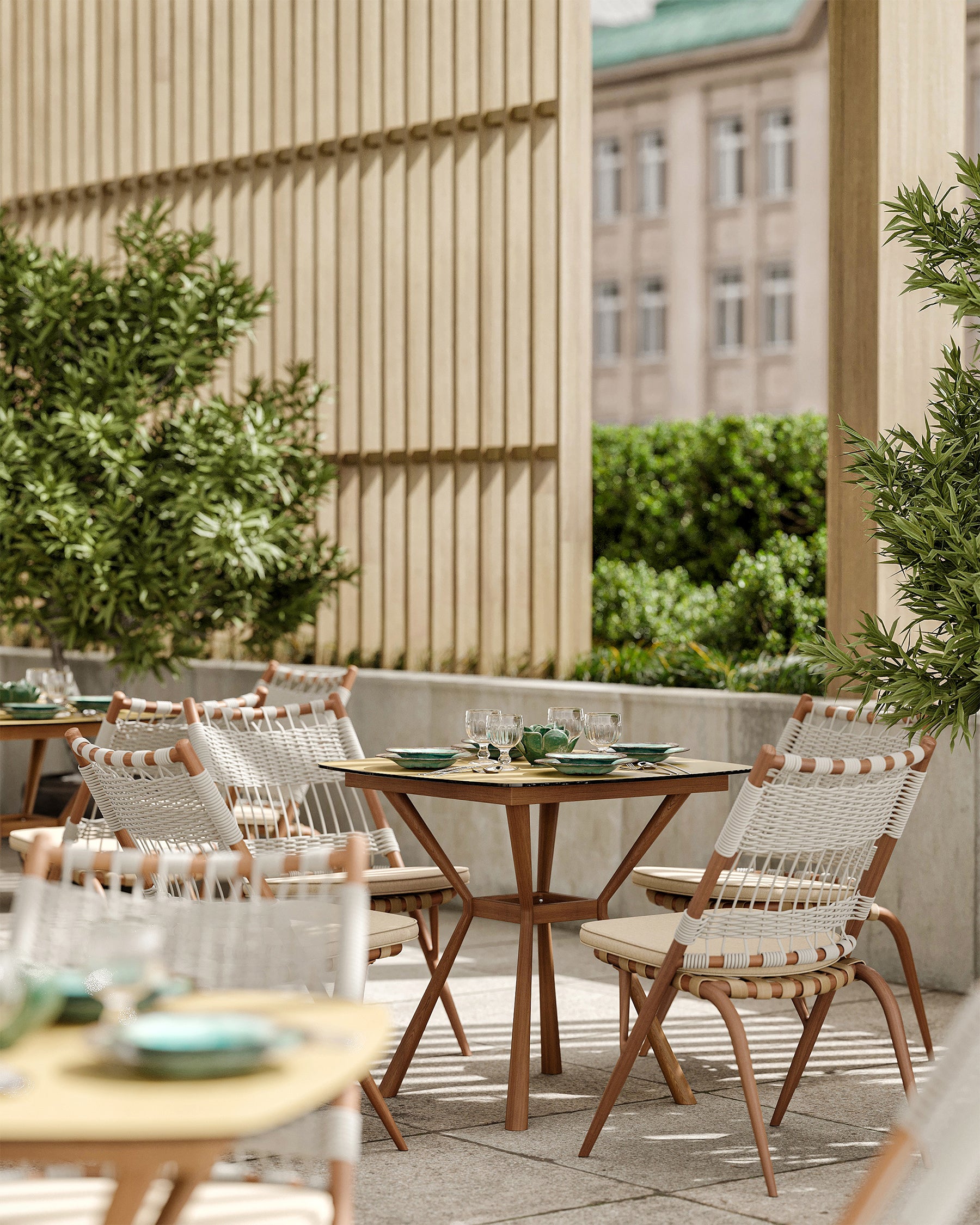 「Teak Weave」Outdoor Lounge Dining Set
