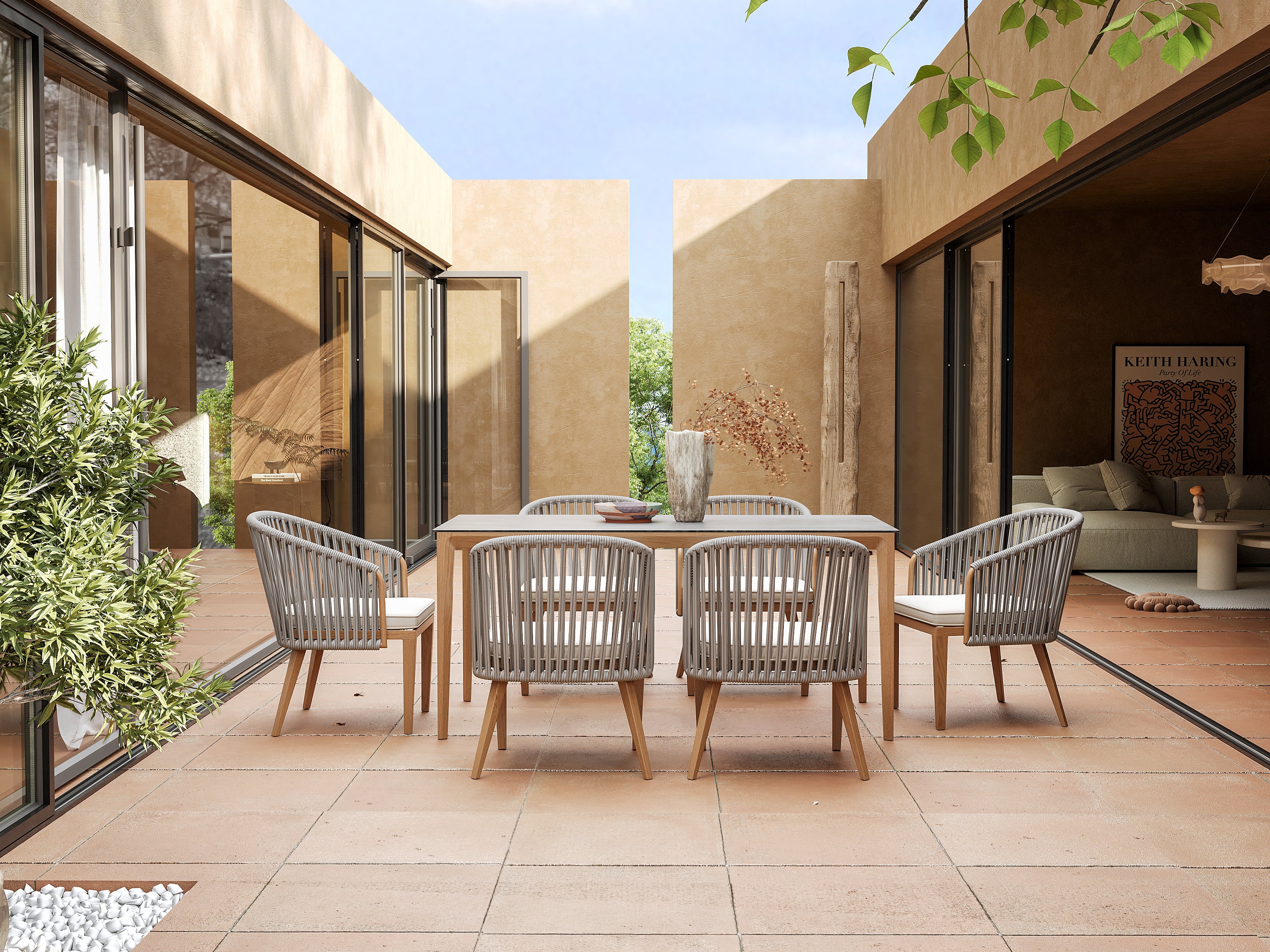 「Teak Rattan」Luxury Outdoor Dining Set