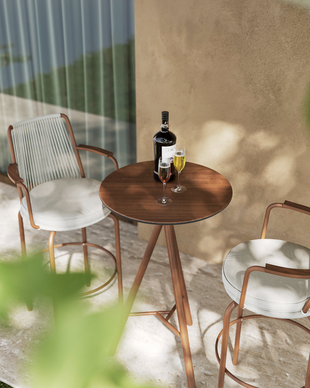 「Teak HPL」Outdoor Lounge Bar Set