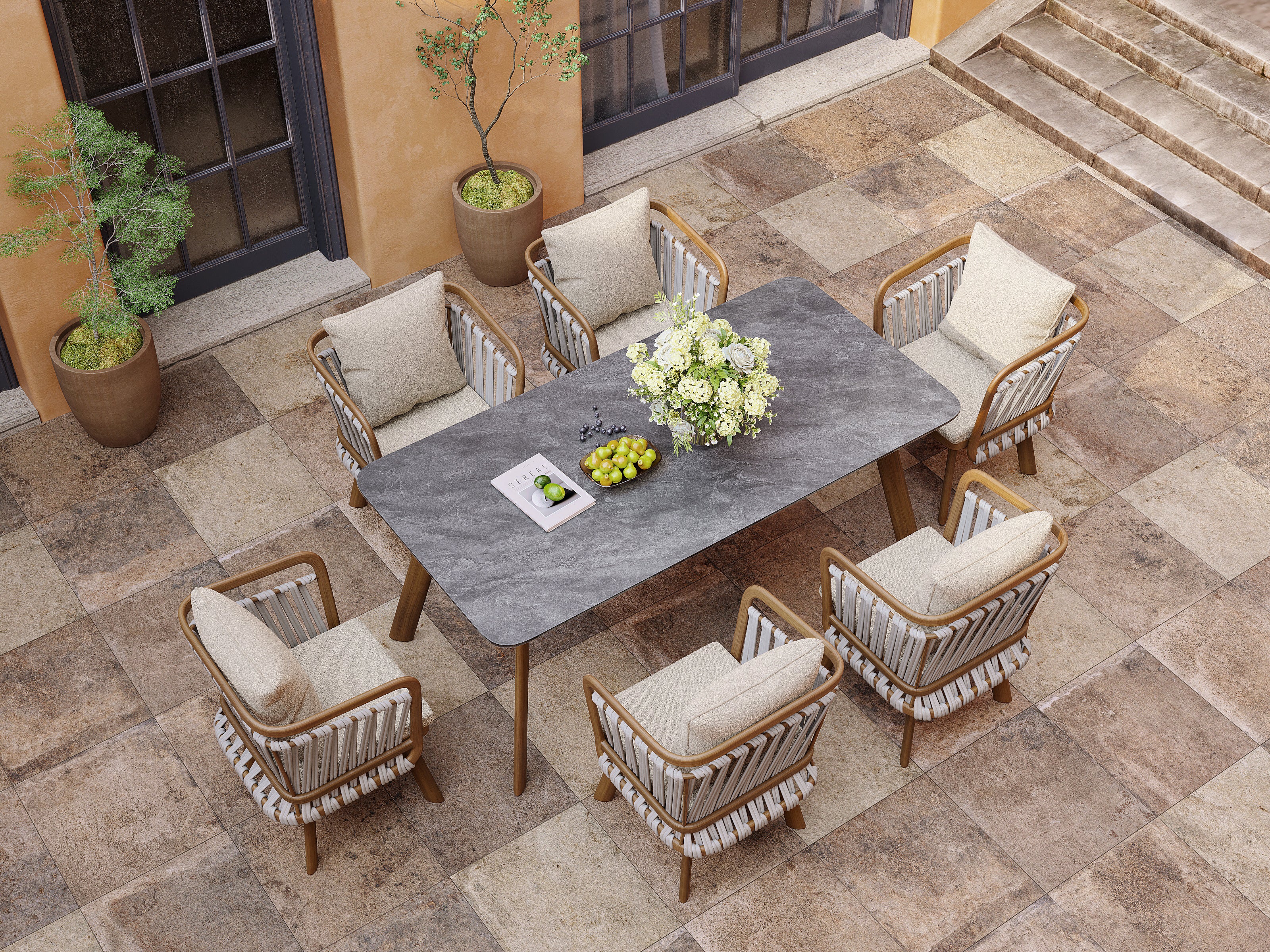 「Teak Weave」Luxury Outdoor Dining Set