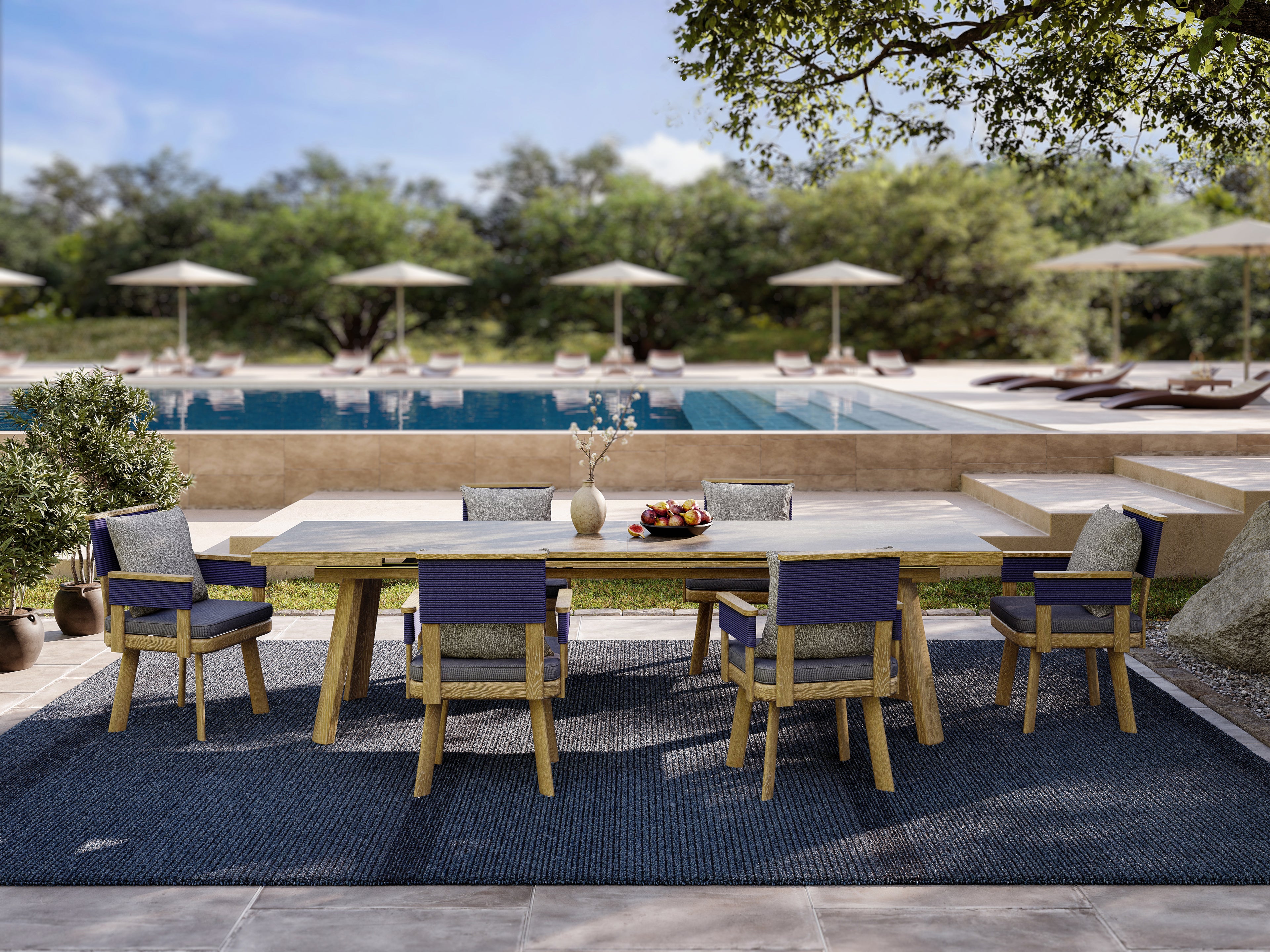 「Maple Weave」Luxury Extendable Outdoor Dining Set
