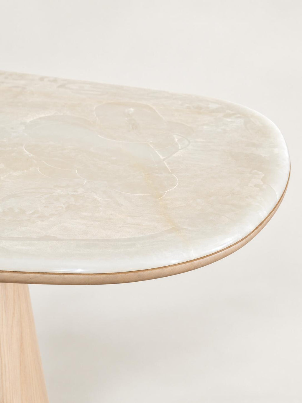 Boundless Island Jade Marble White Oak Veneer Dining Table