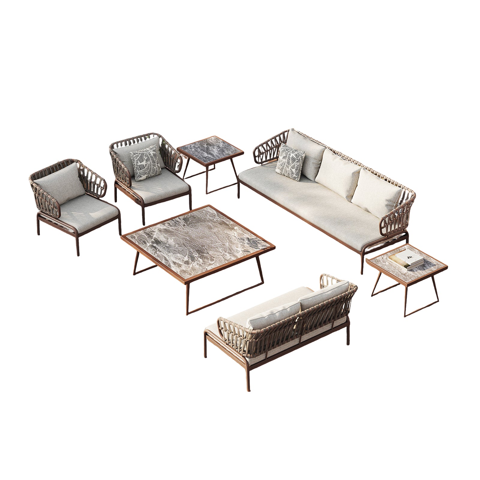 outdoor woven strap sofa