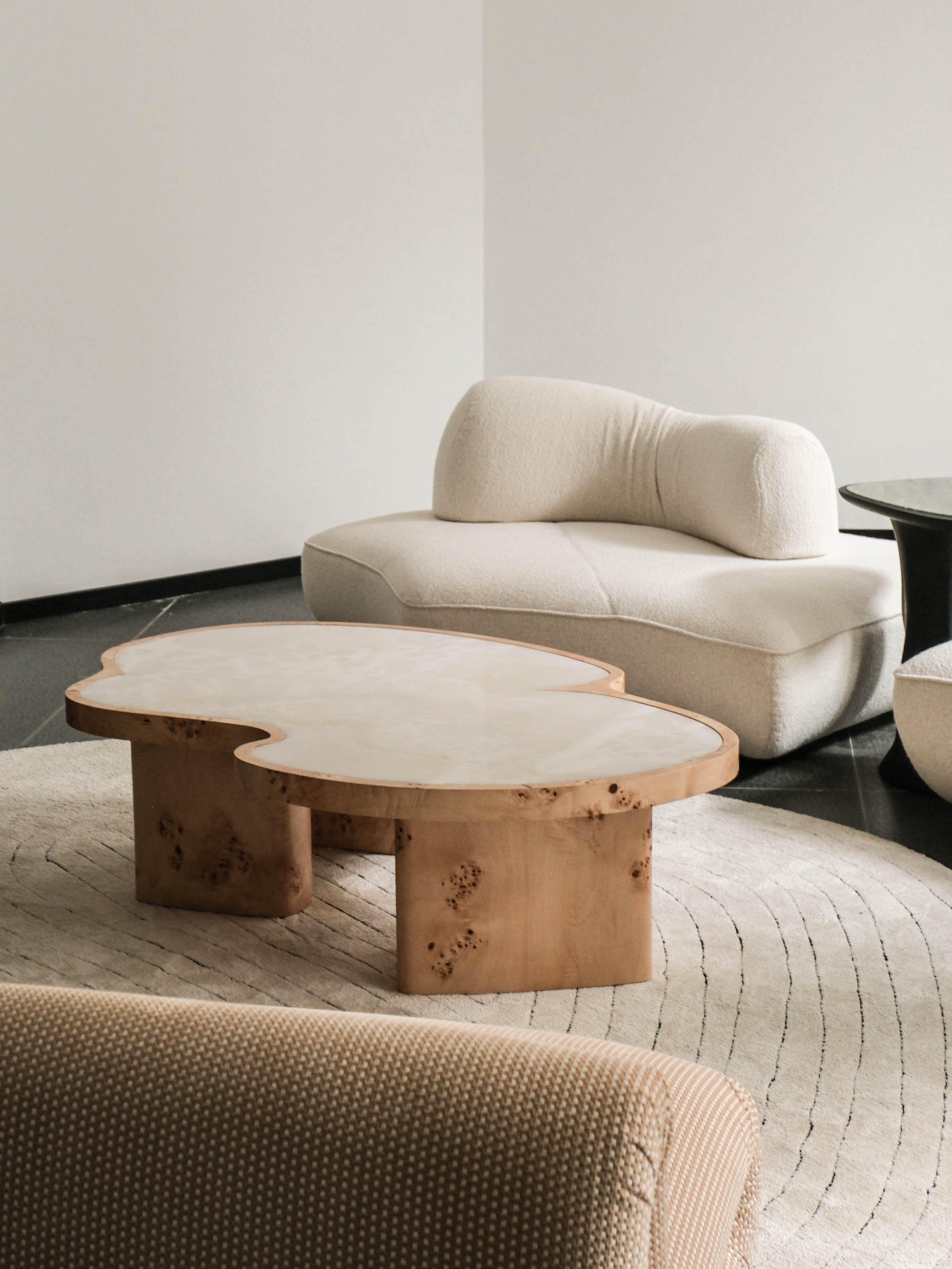 「Cloud Timber」Organic Irregular Stump Coffee Table