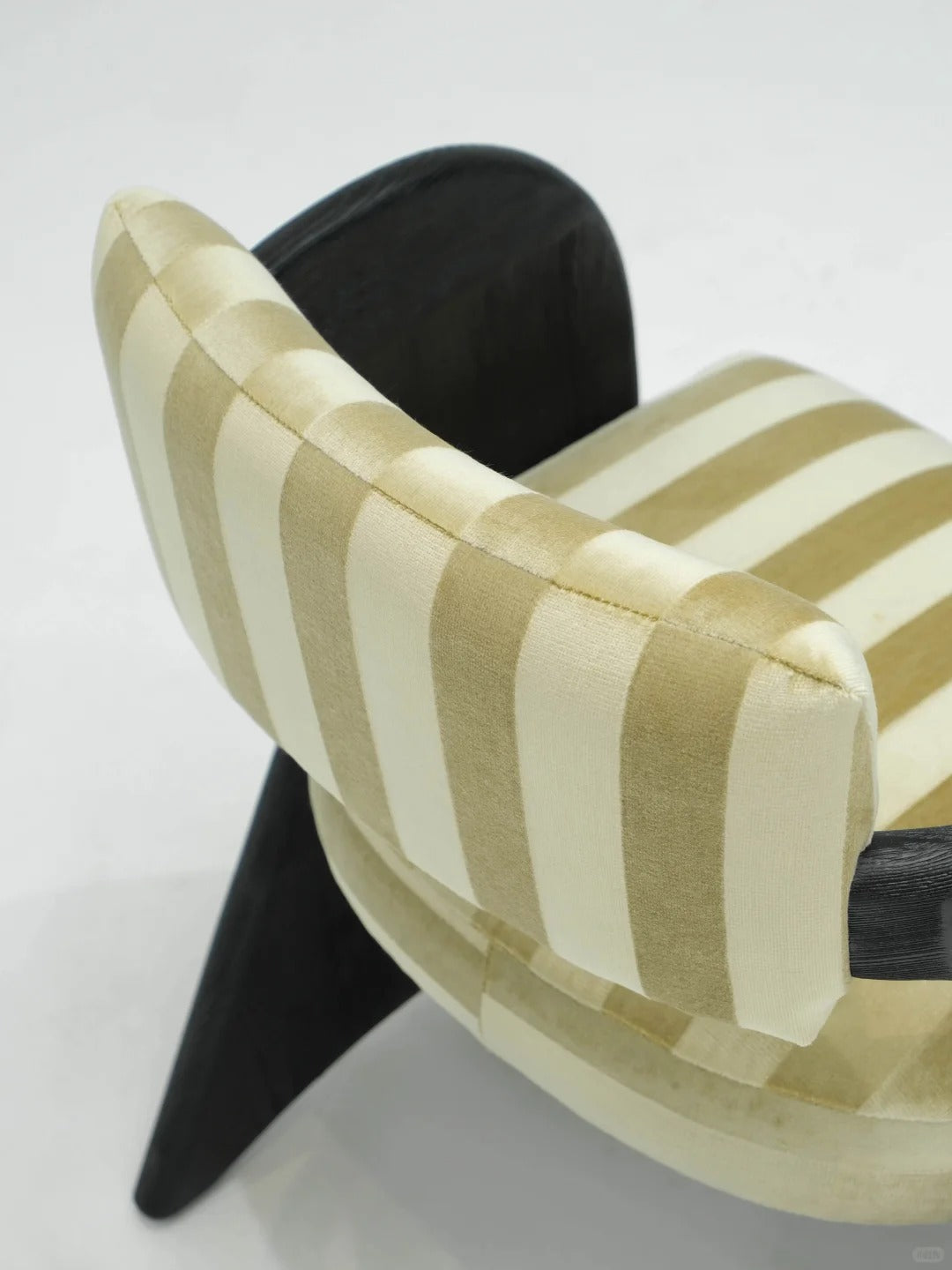 「Kekexili」Sculptural Striped Velvet Accent Chair