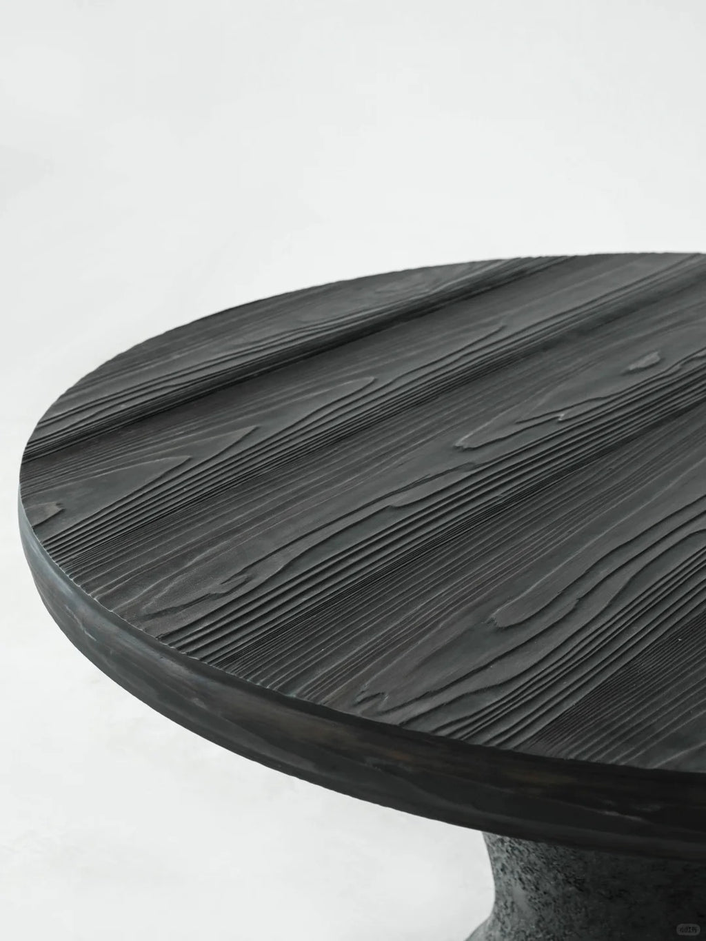 「Pine Haven」Sculptural Charred Cedar Round Dining Table