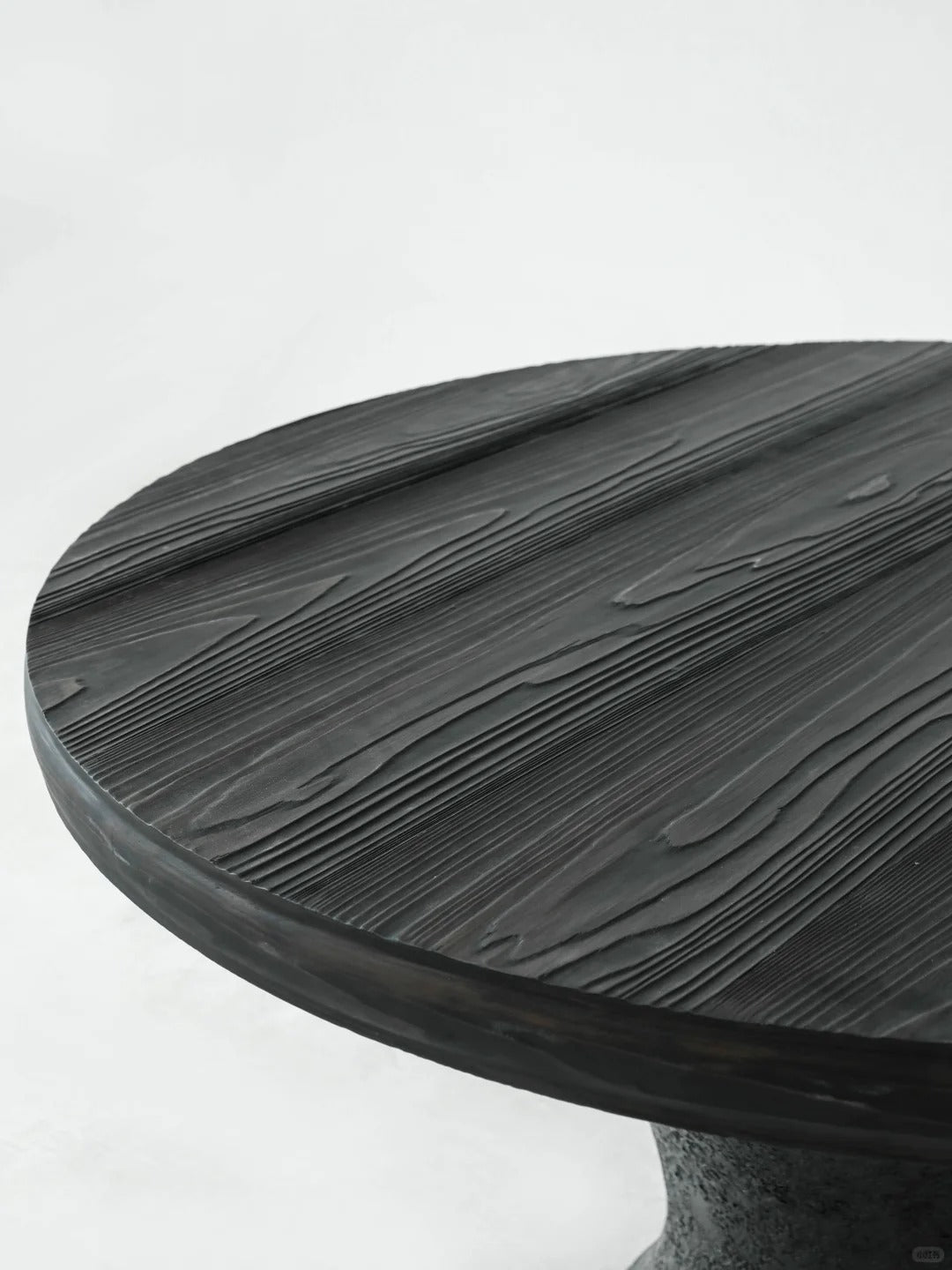 「Pine Haven」Sculptural Charred Cedar Round Dining Table