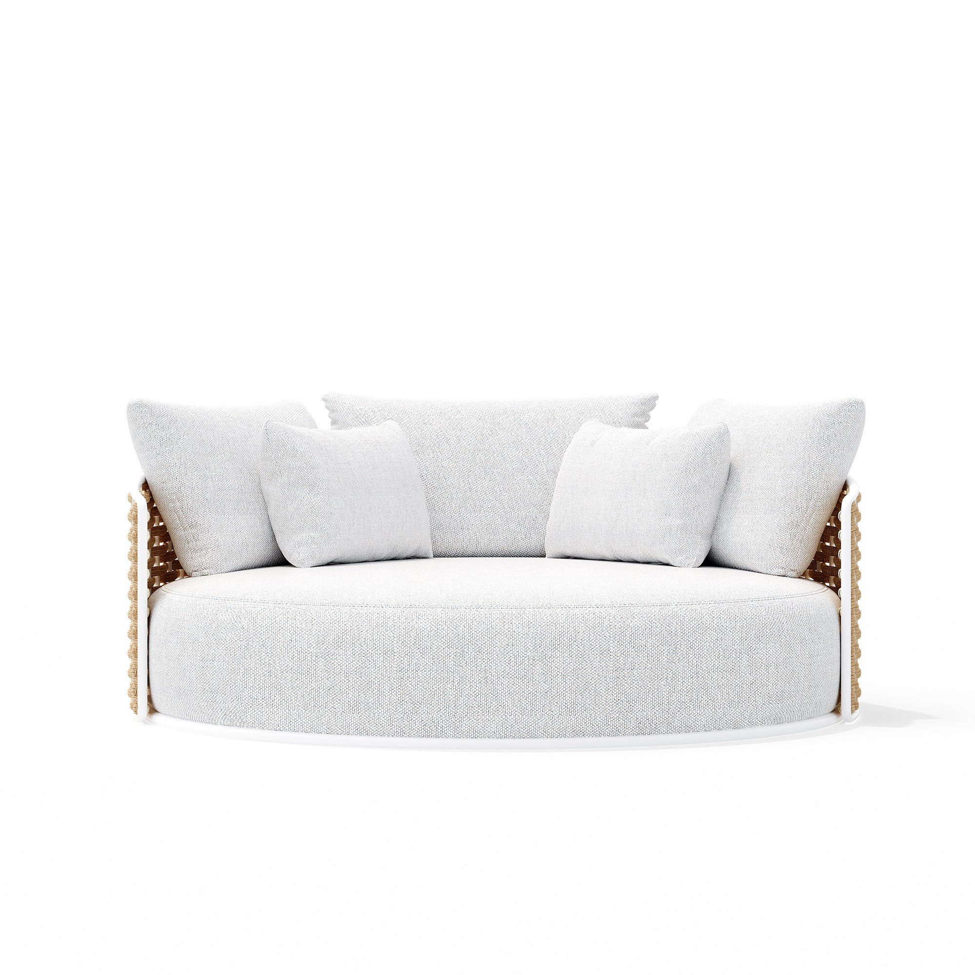 The Wave | Low-Profile Circular Outdoor Daybed with Bold Cross-Hatch Weave