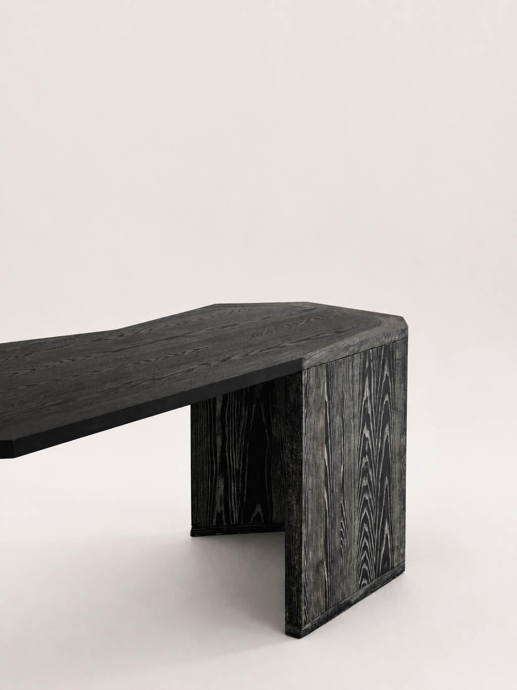「Ridgeway」Washed‑White Ash Solid Wood Writing Desk Sculptural Modern Work Desk