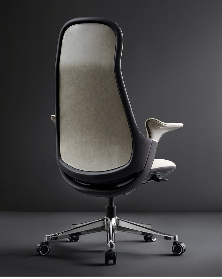 The Lunar | Integrated High-Back Executive Office Chair in Premium Nappa Leather
