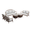 「Dark Walnut PE Rattan」Luxury Modular Outdoor Sofa Set