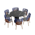 「Blue Weave & Black Marble」Luxury Outdoor Dining Set
