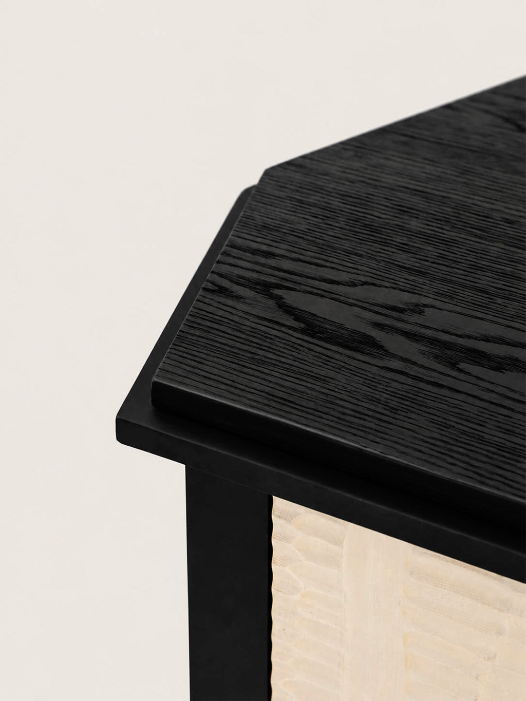 「Cove」Hand‑Carved Wabi‑Sabi Textured Solid Wood Long Side Cabinet Sideboard