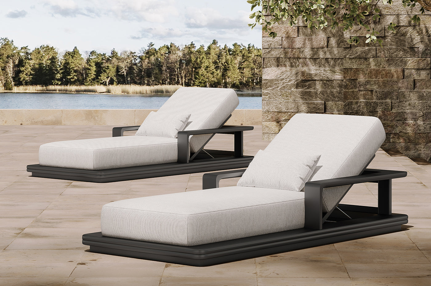 The Zenith | Minimalist Aluminum Outdoor Single Sunbed