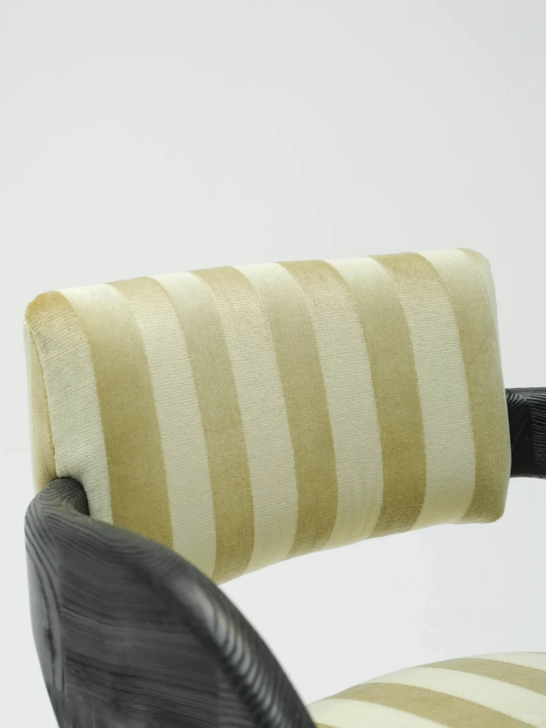 「Kekexili」Sculptural Striped Velvet Accent Chair
