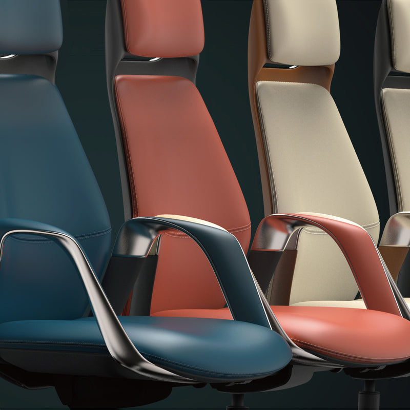The Ark | Executive Office Chair in Imported Italian Nappa Leather with Gun-Metal Accents