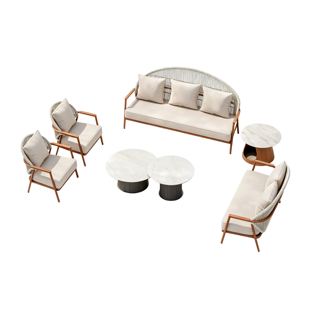 outdoor woven strap sofa