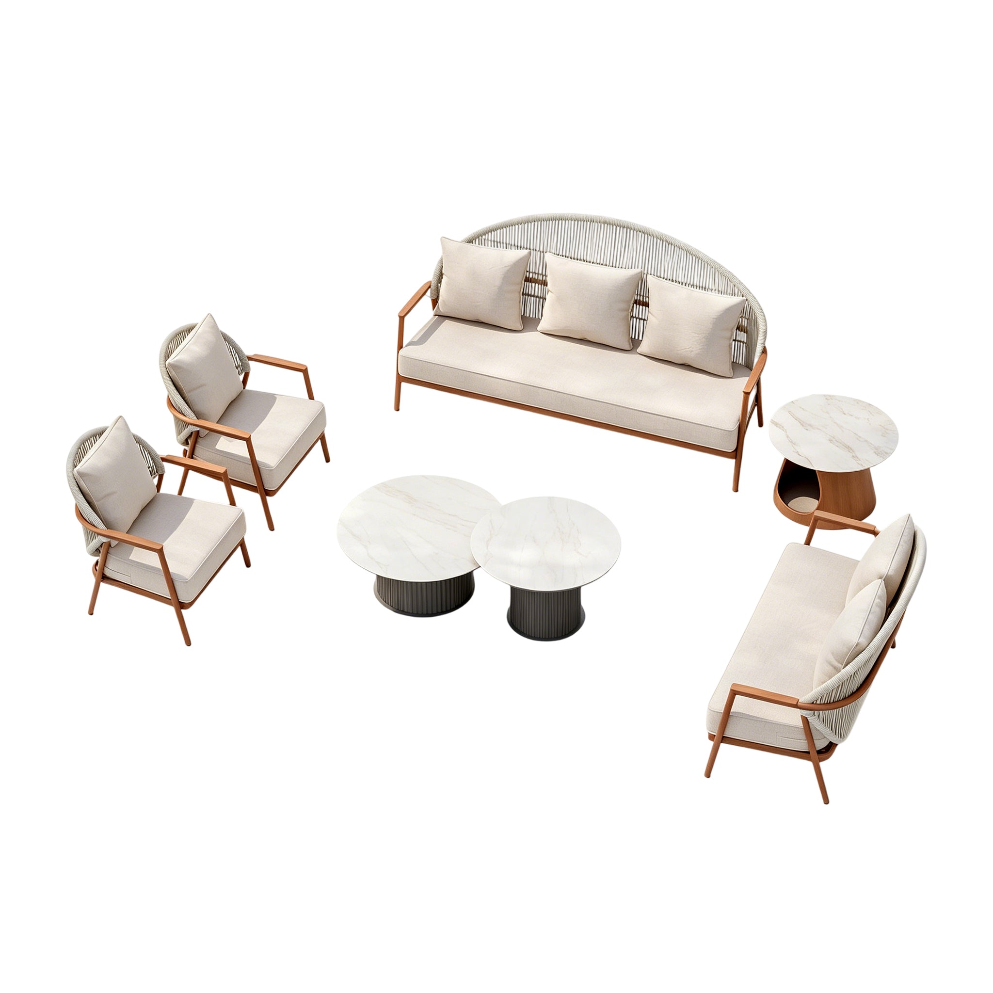 outdoor woven strap sofa