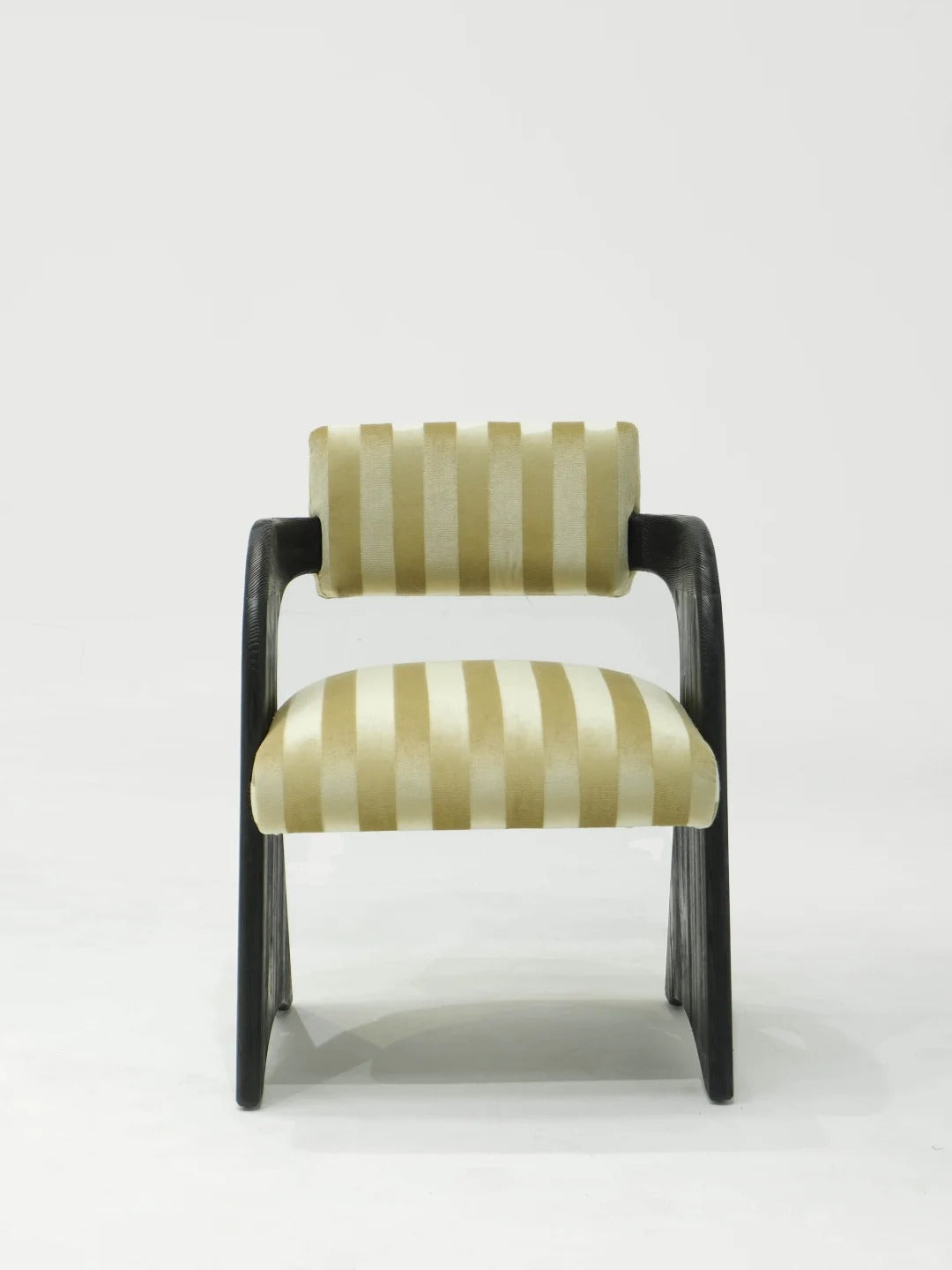「Kekexili」Sculptural Striped Velvet Accent Chair