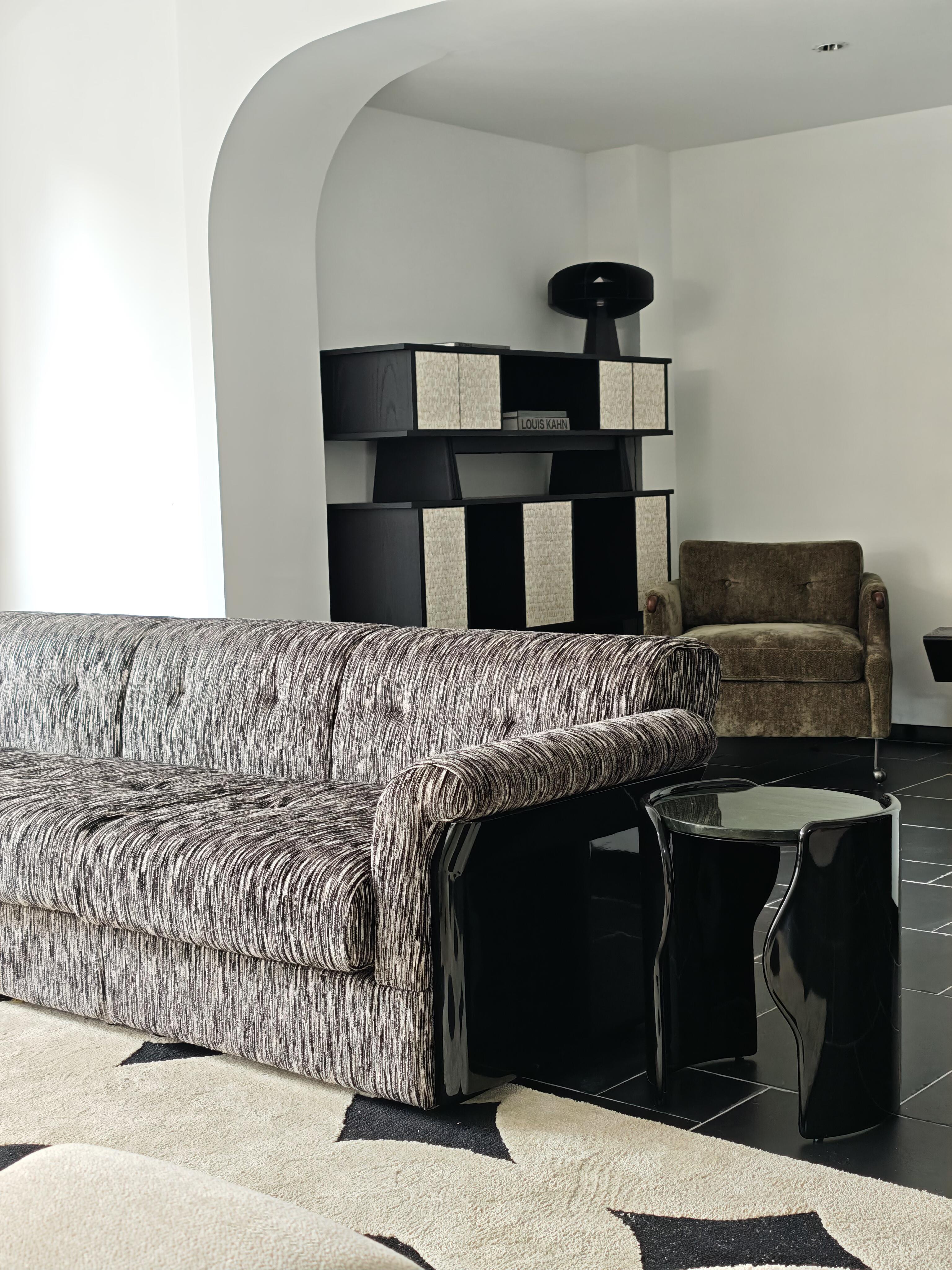 「Prometheus」Textured Pattern Modern Fabric Large Living Room Sofa