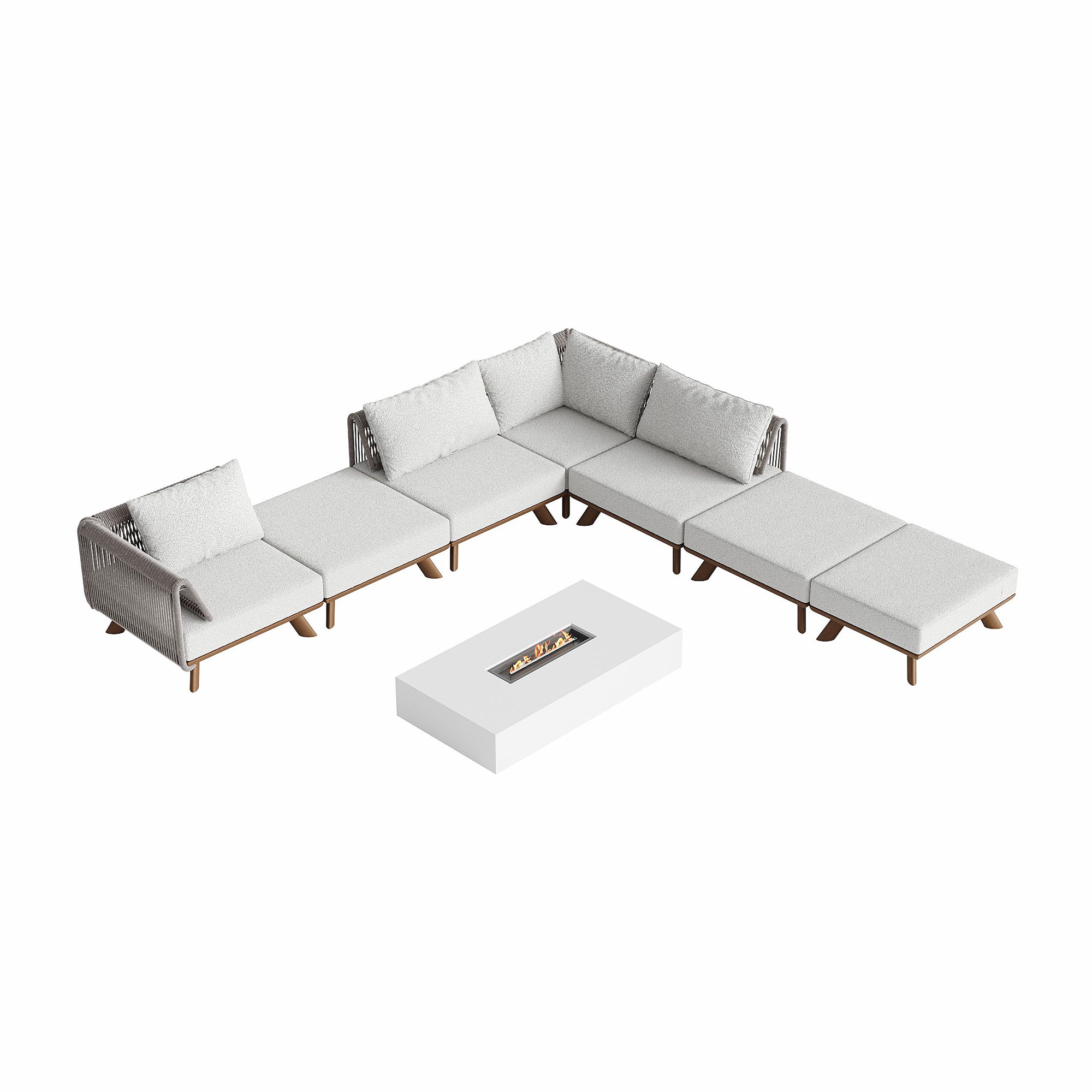 Sectional outdoor sofa ,outdoor woven strap sofa