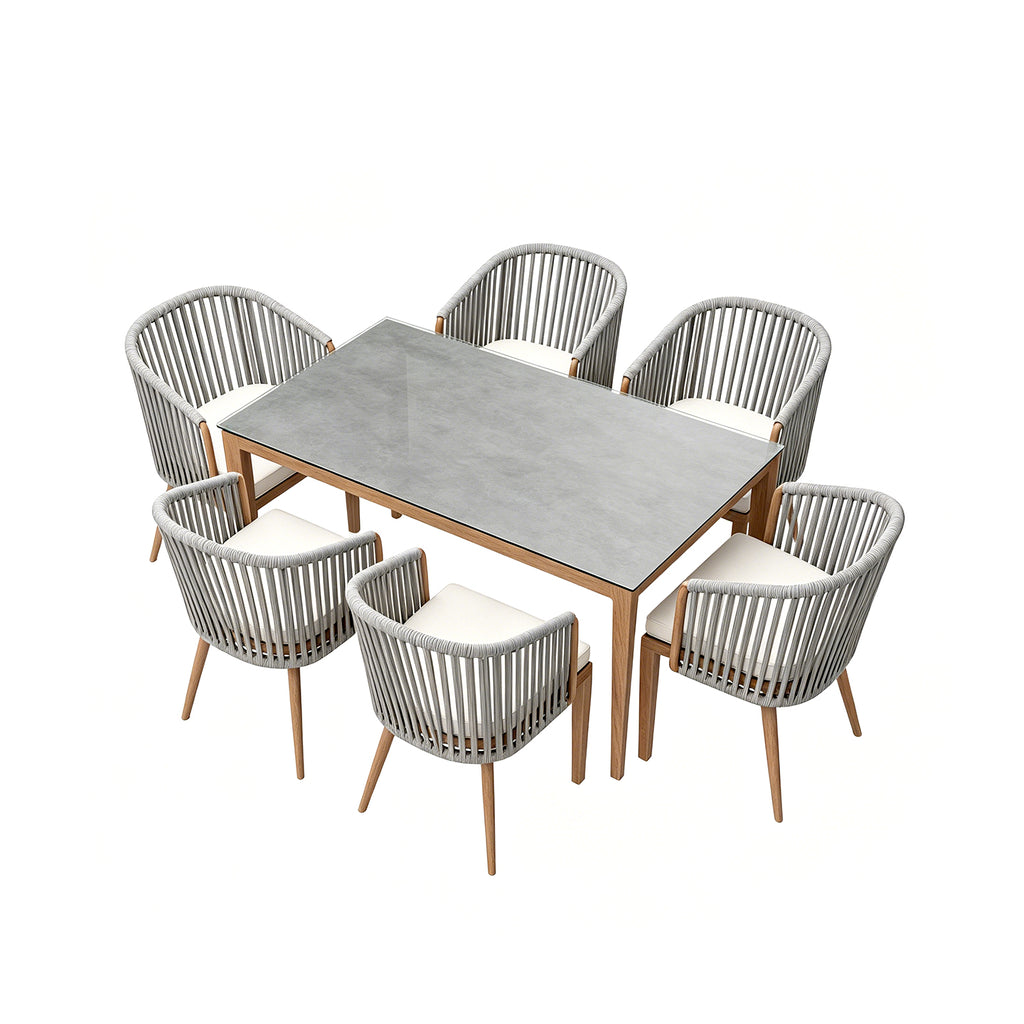 「Teak Rattan」Luxury Outdoor Dining Set