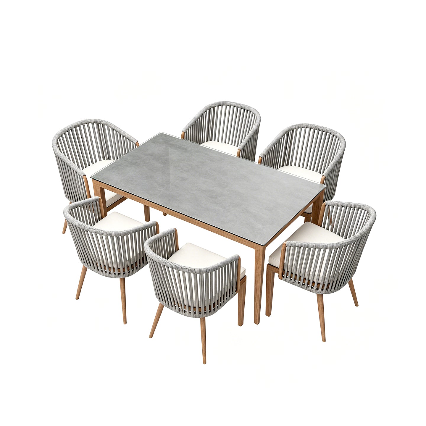 「Teak Rattan」Luxury Outdoor Dining Set