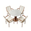 「Teak Weave Coffee」Luxury Round Outdoor Lounge Dining Set