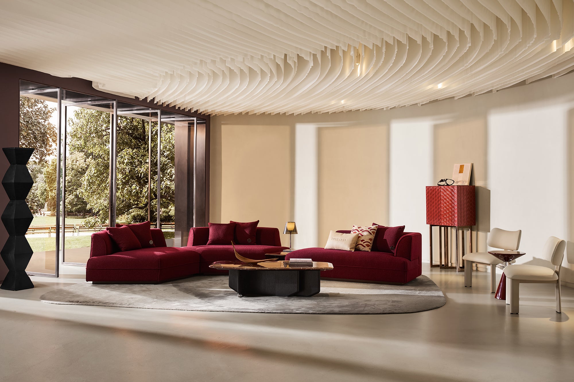 「Burgundy Horizon」Luxury Modular Sectional Sofa