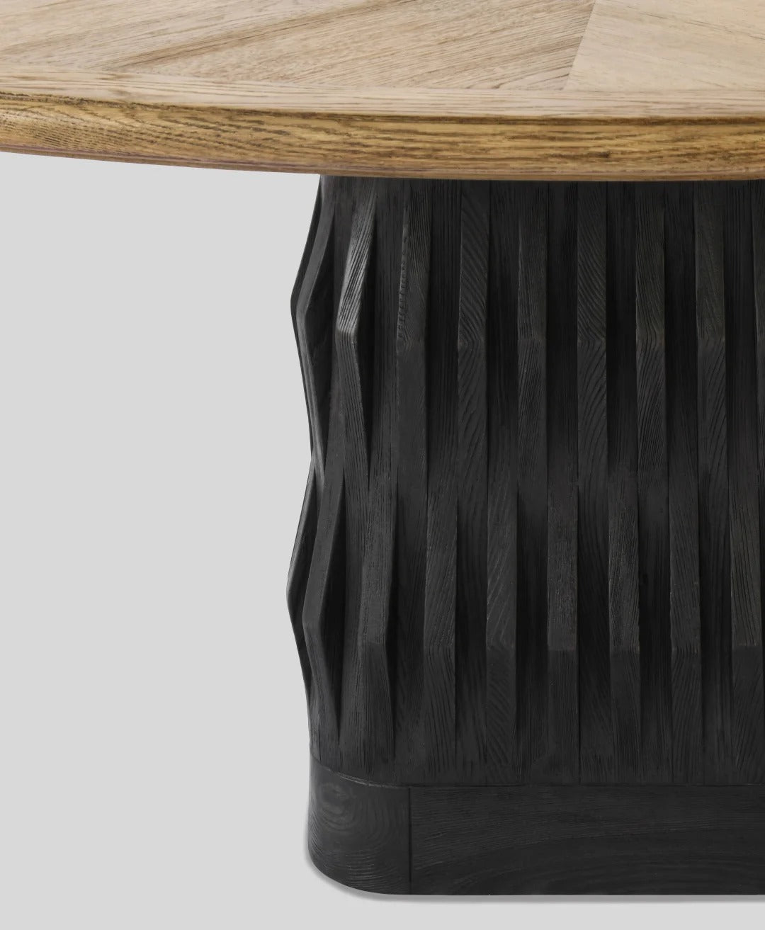The Bamboo plaiting | Carved Solid Wood Square-Round Dining Table