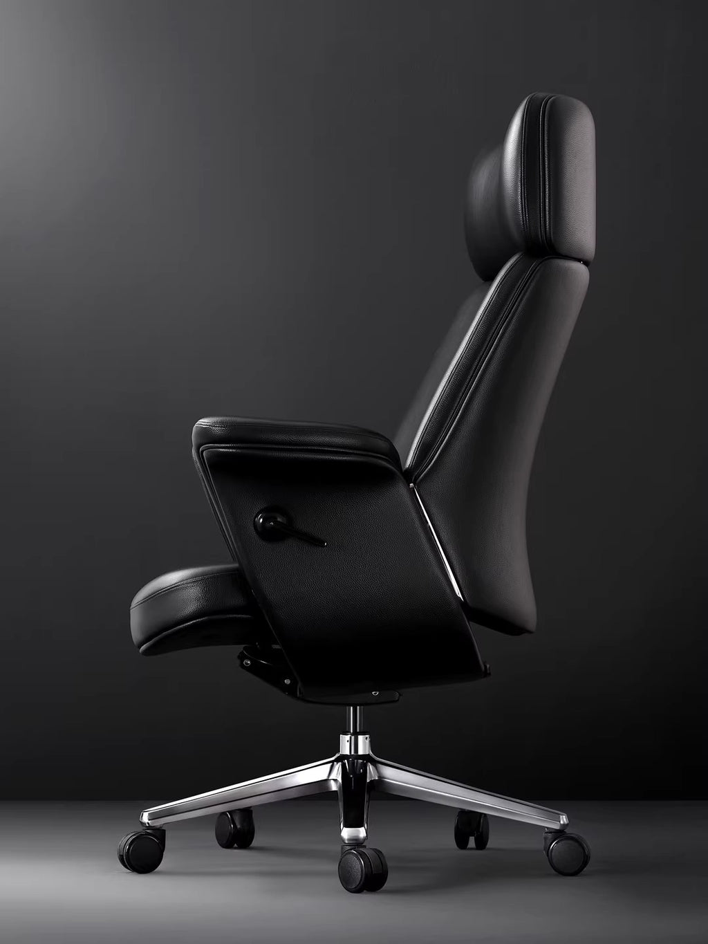 The Silhouette | Patented Sculptural Executive Office Chair in Genuine Leather-Brown