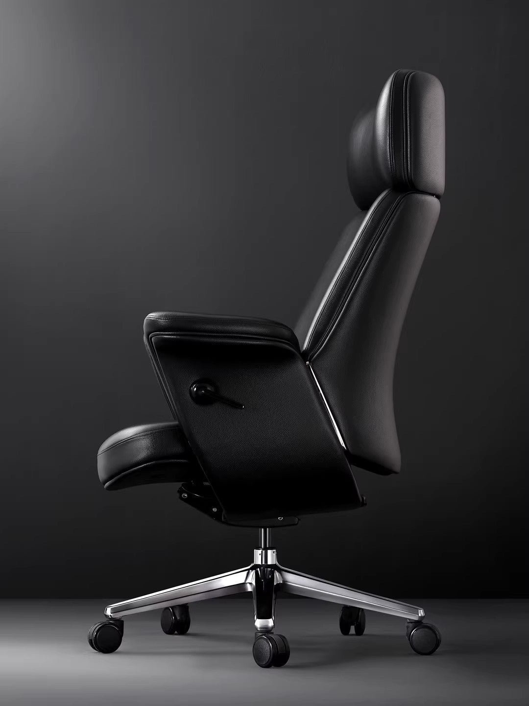 The Silhouette | Patented Sculptural Executive Office Chair in Genuine Leather-Brown