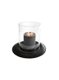 Candle holder with a black base and clear glass container Hand-Polished Solid Elm Wood Decorative Candle Holder