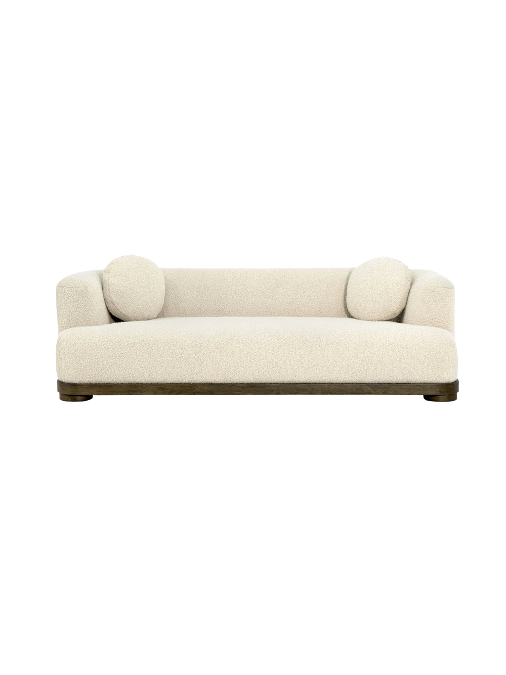 Welsh Alpaca Wool & Solid Birch Indoor Large Sofa，Modern organic curved modular sofa lifestyle shot, high-end cloud seating wool blend sectional sofa for high-end interior design.
