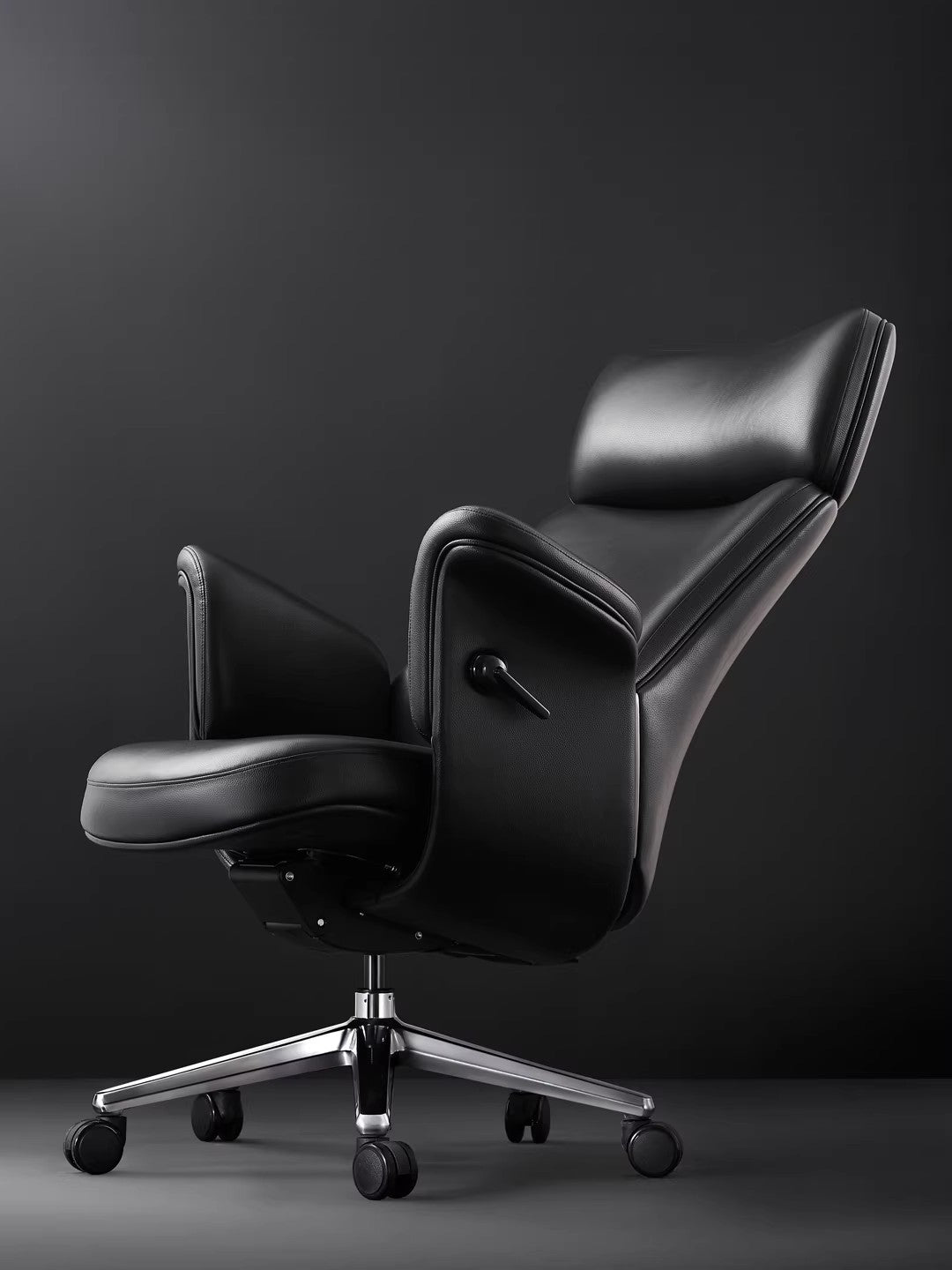 The Silhouette | Patented Sculptural Executive Office Chair in Genuine Leather-Brown