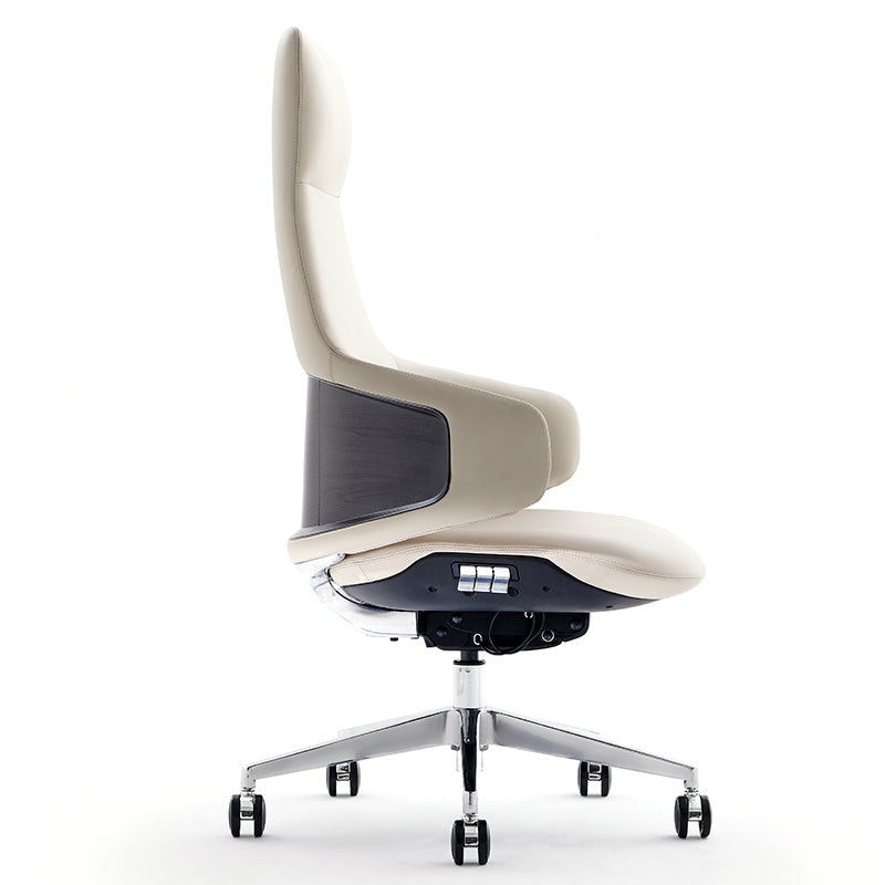 KDO2 Sovereign | Professional Executive Office Chair in Italian Nappa Leather with Hydrographic Wood-Grain Beige