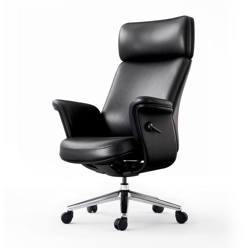 The Silhouette | Patented Sculptural Executive Office Chair in Genuine Leather-Black