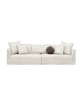 Striped sofa with a single cushion Striped Fabric & Solid Birch Indoor Large Sofa