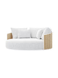 The Wave | Low-Profile Circular Outdoor Daybed with Bold Cross-Hatch Weave