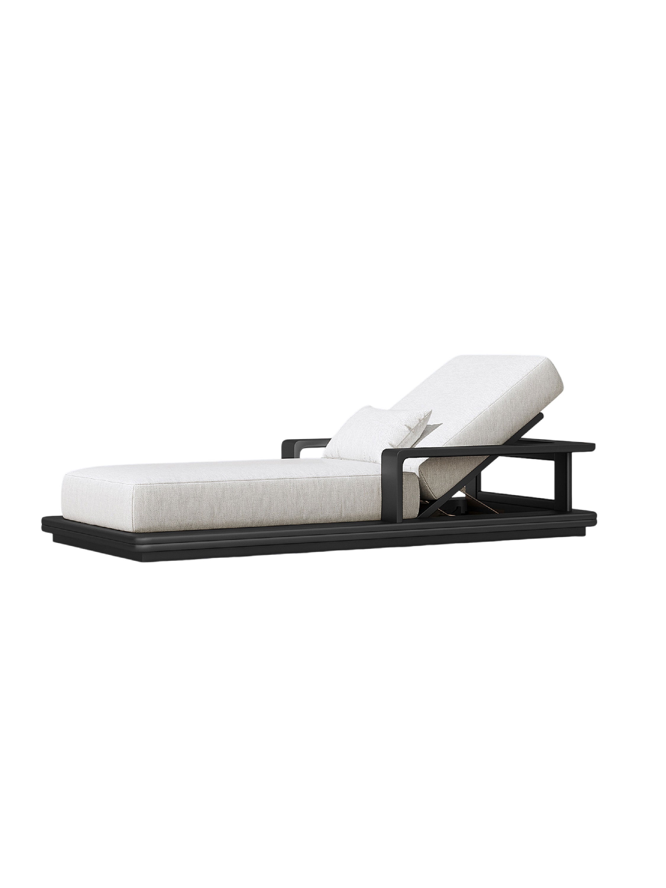 Modern outdoor lounge chair ，The Zenith | Minimalist Aluminum Outdoor Single Sunbed