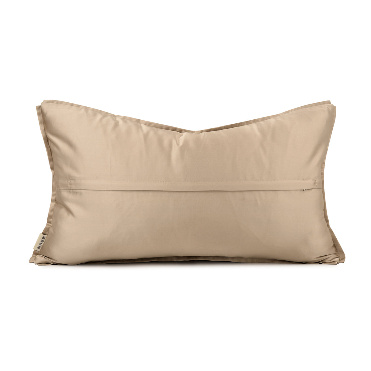 Champagne‑Beige Wave Cut‑Velvet Decorative Lumbar Waist Pillow