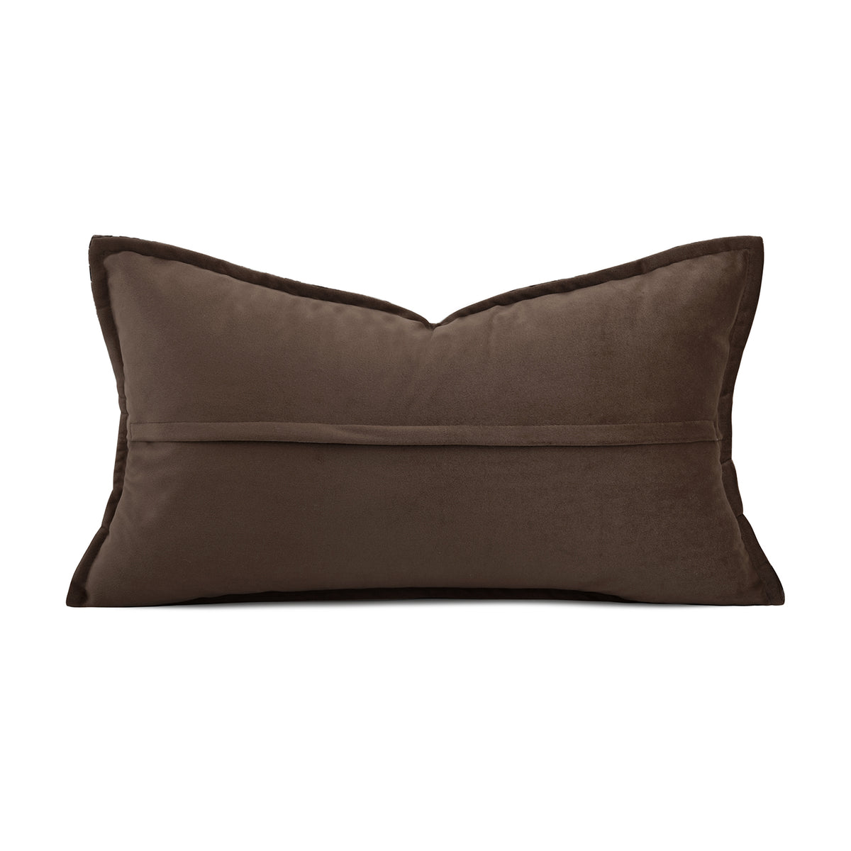 Vintage Brown‑Cozy Textured Velvet Decorative Lumbar Waist Pillow