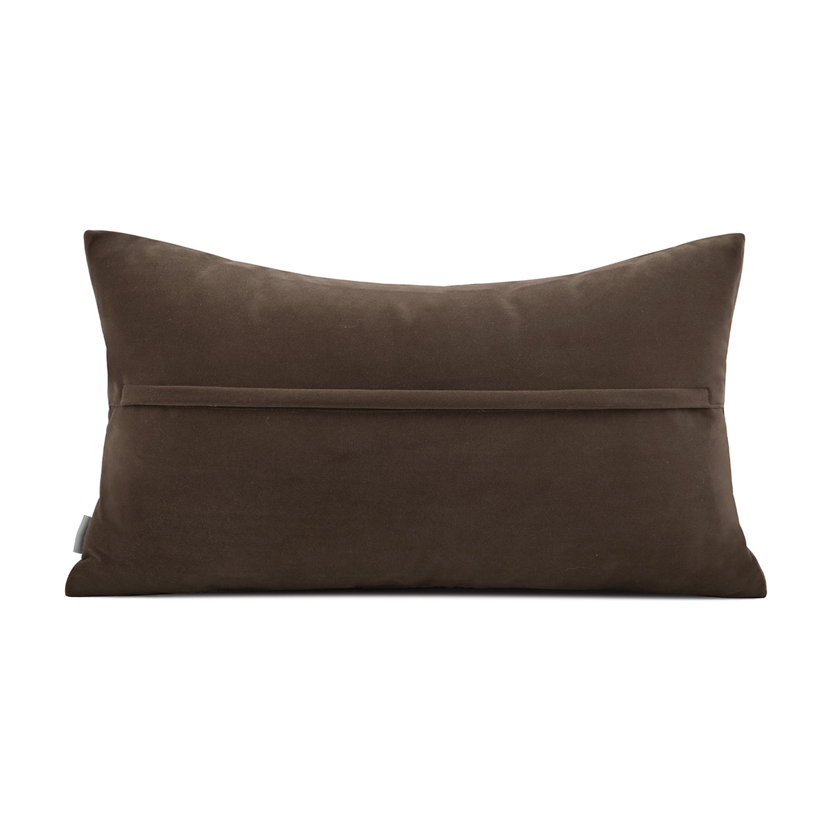 Dark Brown Woven Patchwork Textured Velvet Decorative Lumbar Waist Pillow