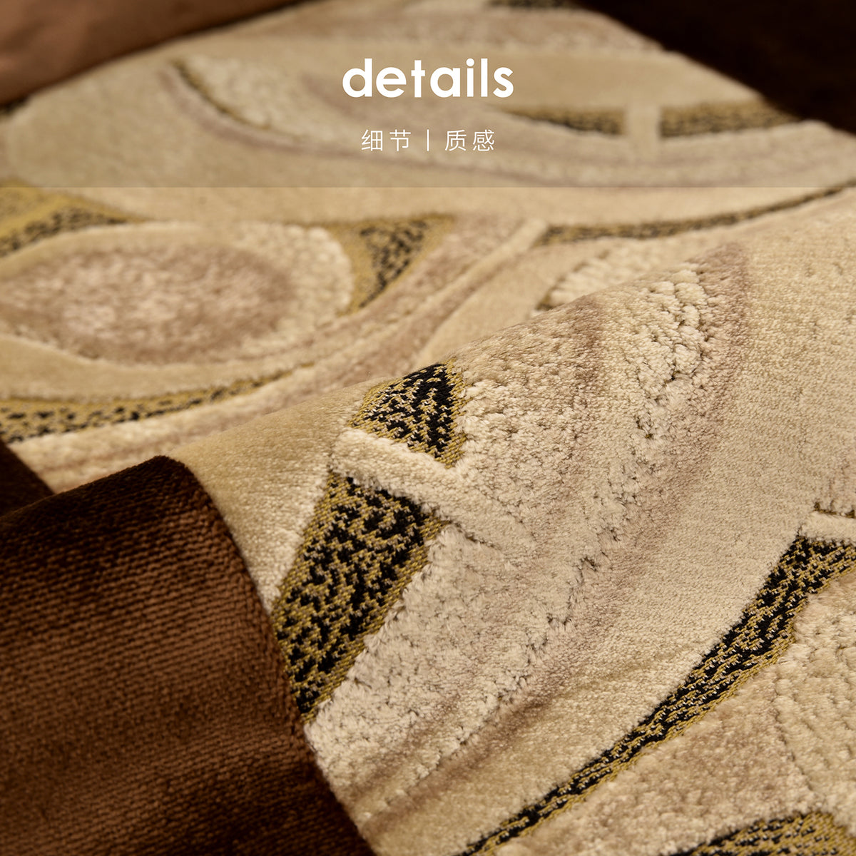 Orange‑Coffee Botanical Cut Velvet Decorative Lumbar Waist Pillow