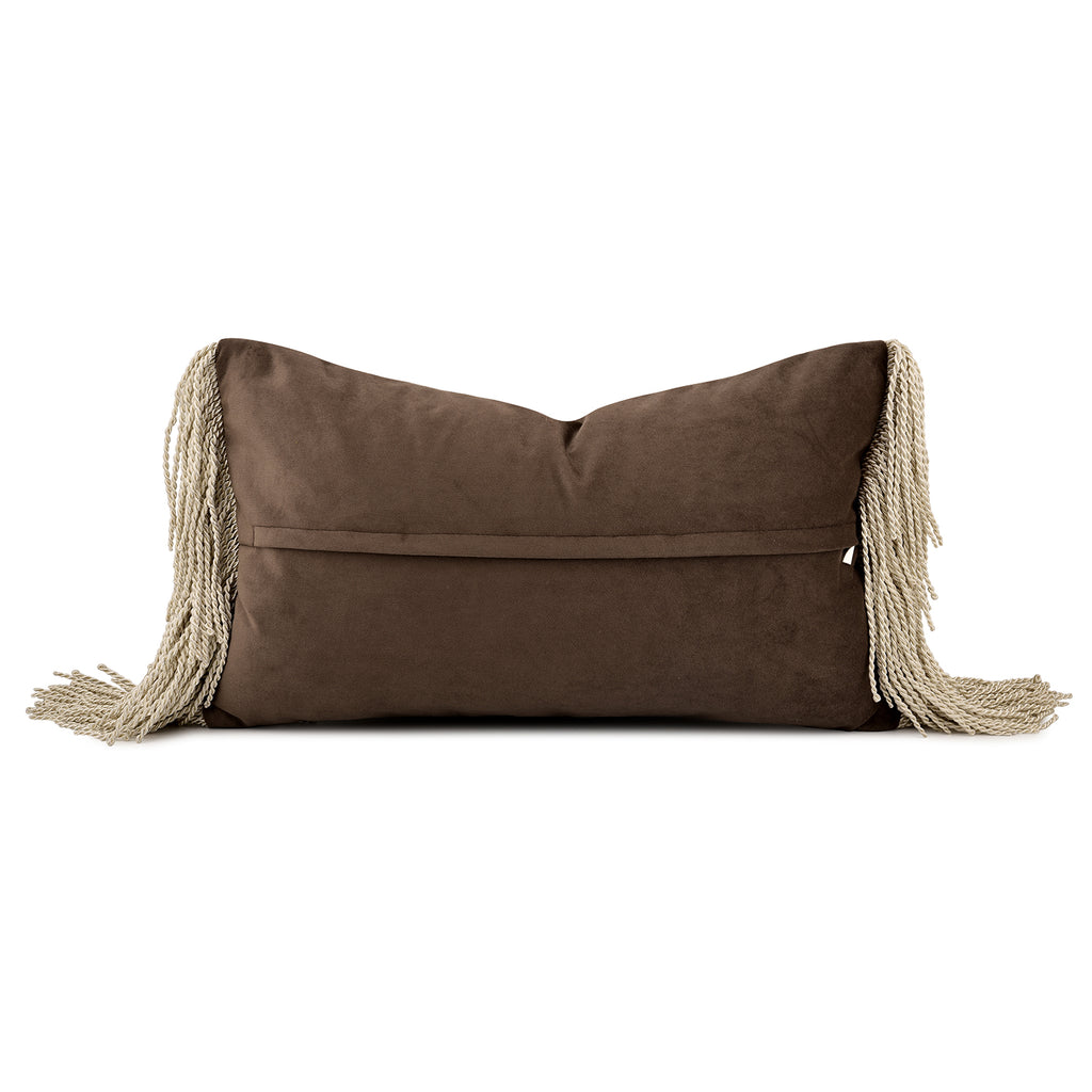 Floral Grape Pattern Tassel Lumbar Pillow Decorative Waist Cushion
