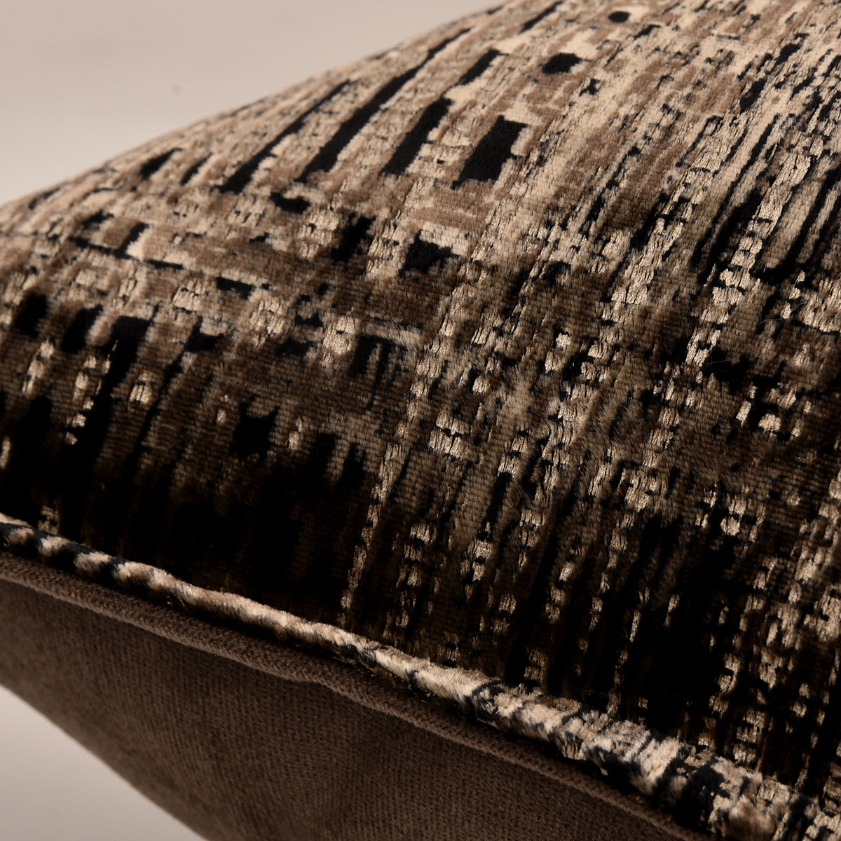 Dark Brown Texture Velvet Lumbar Pillow Decorative Waist Support Cushion