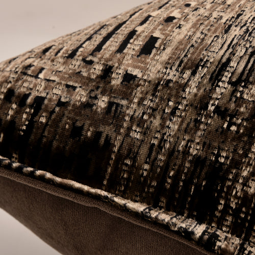 Dark Brown Texture Velvet Lumbar Pillow Decorative Waist Support Cushion