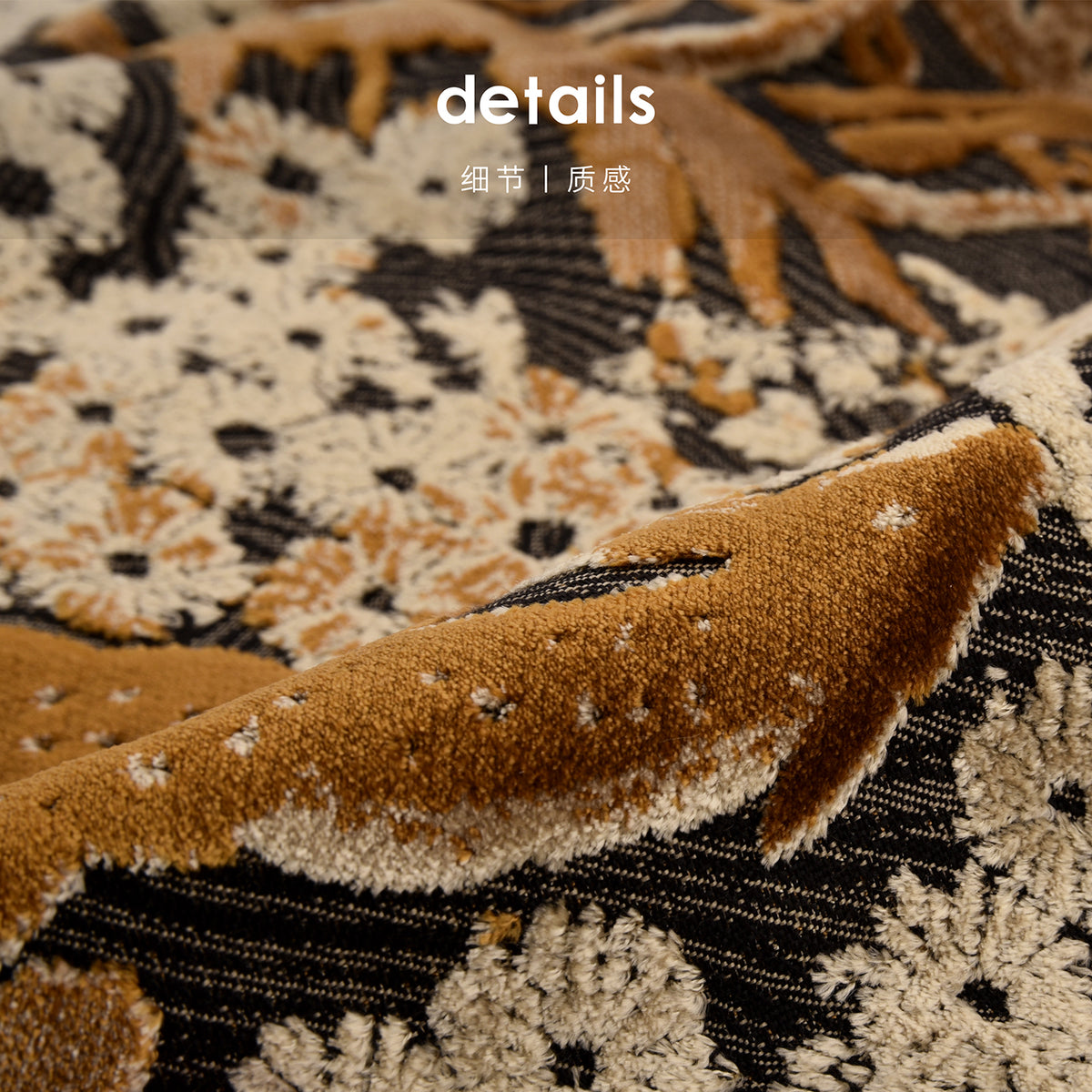 Vintage Brown Deer & Botanical Pattern Lumbar Pillow Decorative Waist Cushion