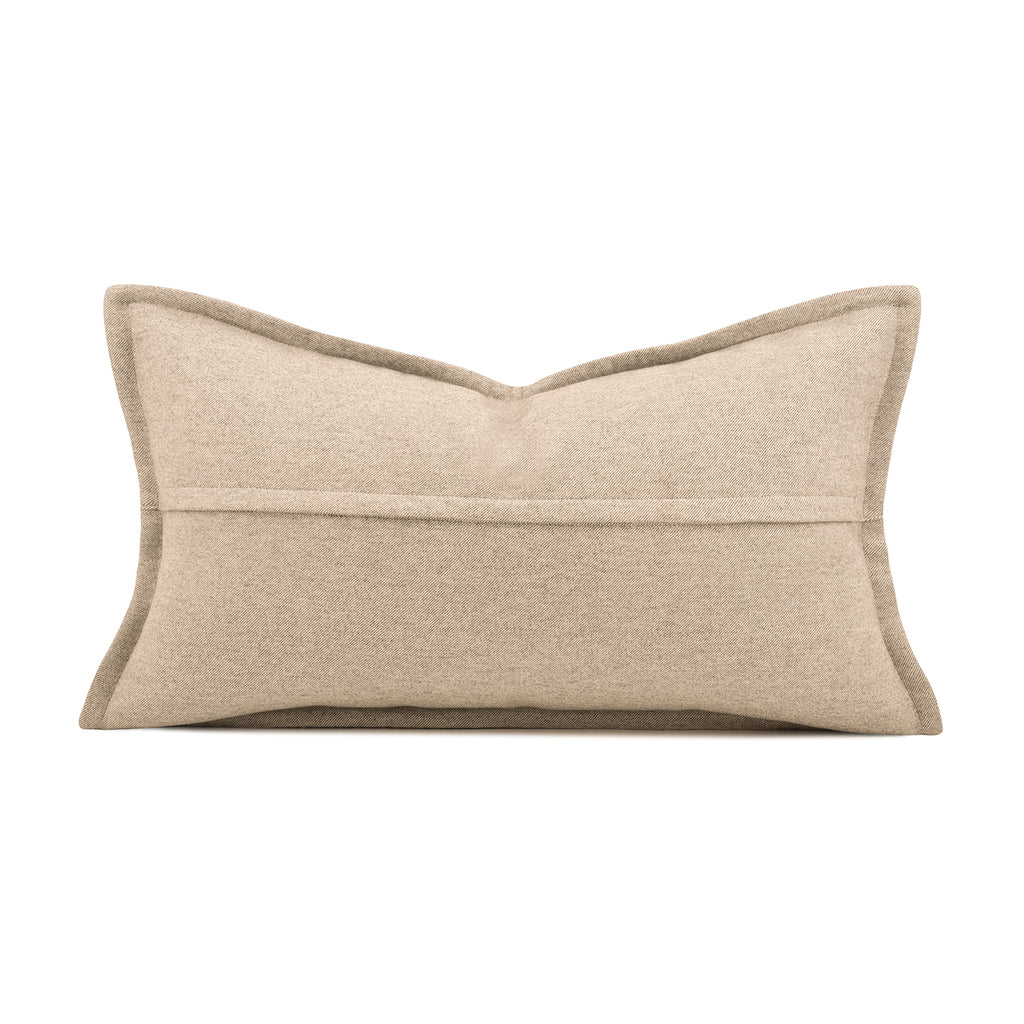Beige Abstract Maze Pattern Velvet Lumbar Pillow Decorative Waist Cushion